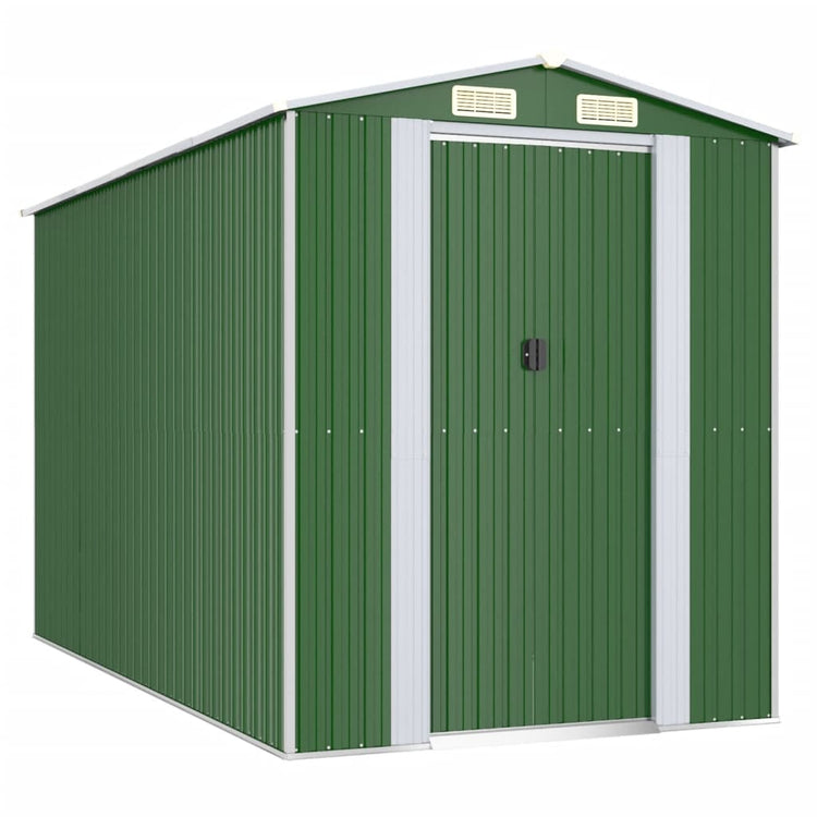 NNEVL Garden Shed Green 192x357x223 cm Galvanised Steel-1
