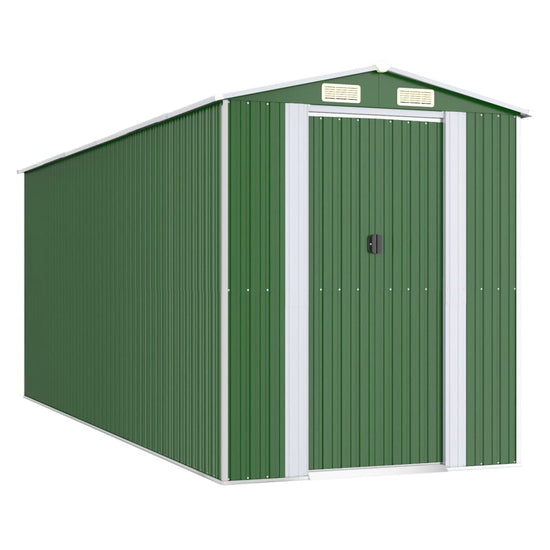 NNEVL Garden Shed Green 192x523x223 cm Galvanised Steel-1