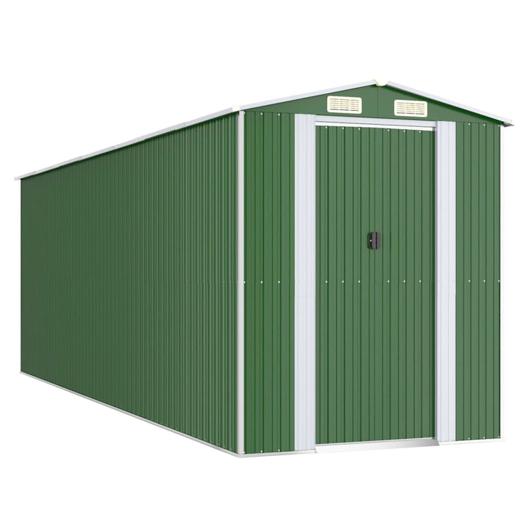 NNEVL Garden Shed Green 192x606x223 cm Galvanised Steel-1