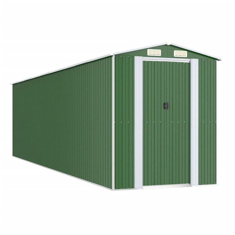 NNEVL Garden Shed Green 192x772x223 cm Galvanised Steel-1