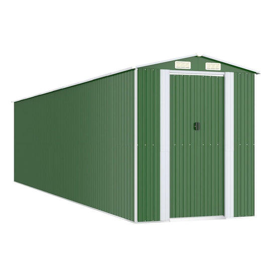 NNEVL Garden Shed Green 192x855x223 cm Galvanised Steel-1