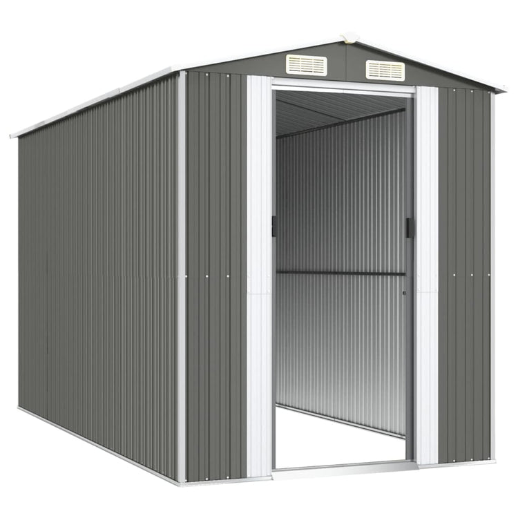 NNEVL Garden Shed Light Grey 192x357x223 cm Galvanised Steel-3