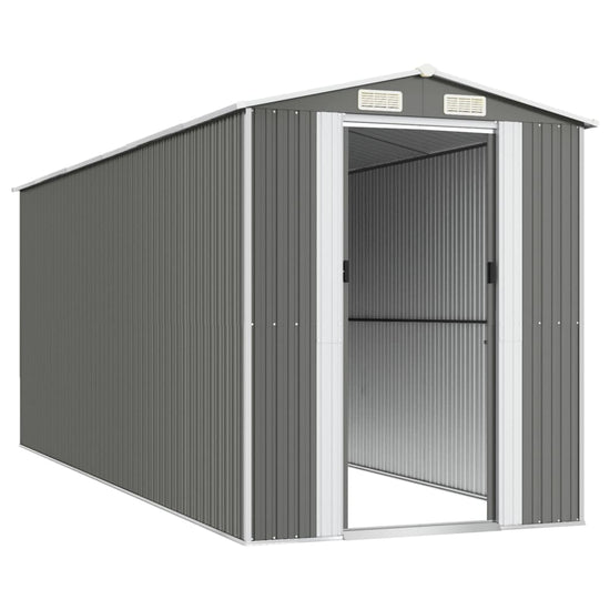 NNEVL Garden Shed Light Grey 192x523x223 cm Galvanised Steel-3