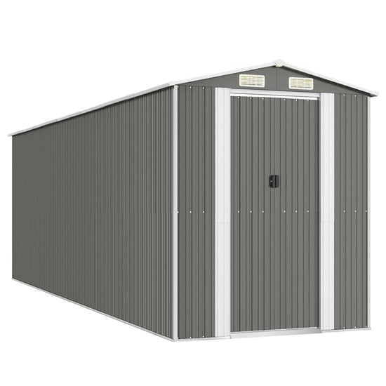 NNEVL Garden Shed Light Grey 192x606x223 cm Galvanised Steel-1