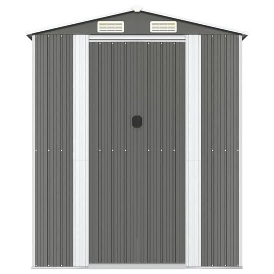 NNEVL Garden Shed Light Grey 192x606x223 cm Galvanised Steel-2