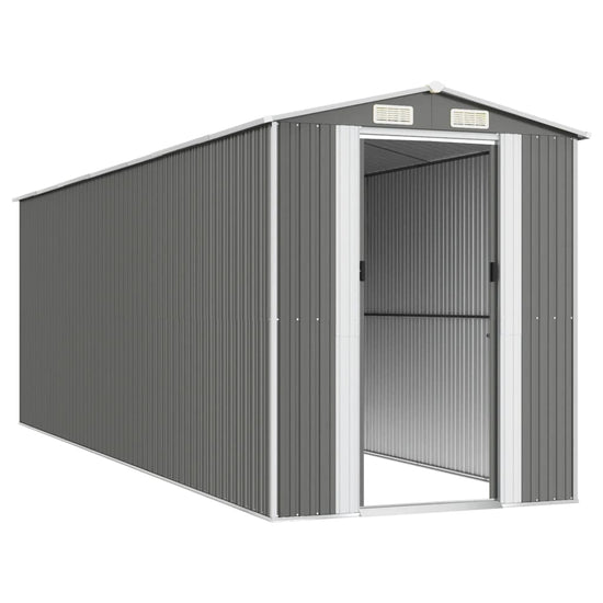 NNEVL Garden Shed Light Grey 192x606x223 cm Galvanised Steel-3