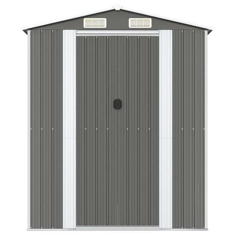 NNEVL Garden Shed Light Grey 192x689x223 cm Galvanised Steel-2