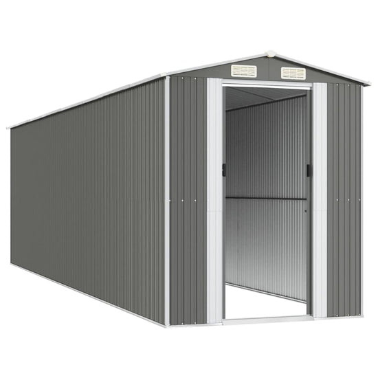 NNEVL Garden Shed Light Grey 192x689x223 cm Galvanised Steel-3