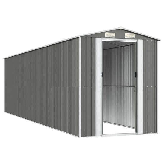 NNEVL Garden Shed Light Grey 192x772x223 cm Galvanised Steel-3