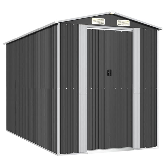 NNEVL Garden Shed Anthracite 192x357x223 cm Galvanised Steel-1