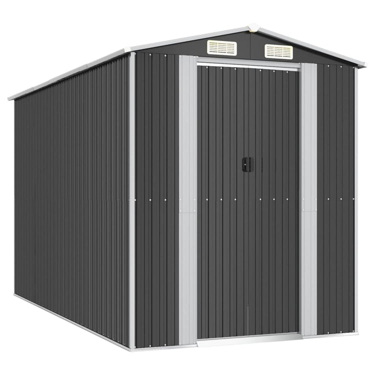 NNEVL Garden Shed Anthracite 192x357x223 cm Galvanised Steel-1
