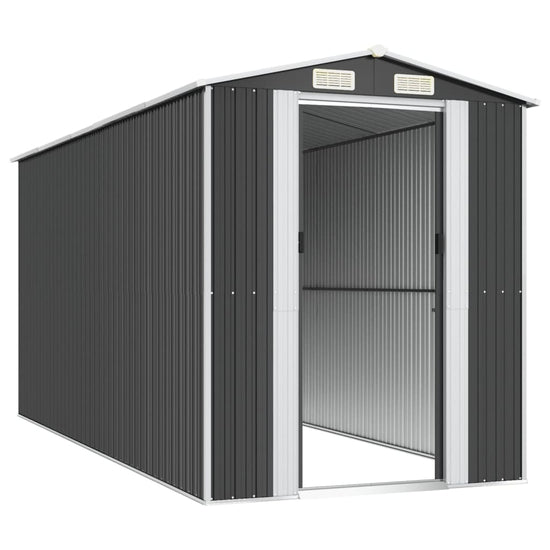 NNEVL Garden Shed Anthracite 192x440x223 cm Galvanised Steel-3