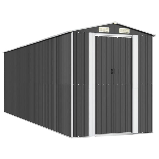 NNEVL Garden Shed Anthracite 192x606x223 cm Galvanised Steel-1