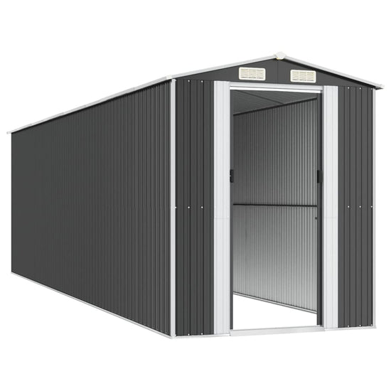 NNEVL Garden Shed Anthracite 192x689x223 cm Galvanised Steel-3