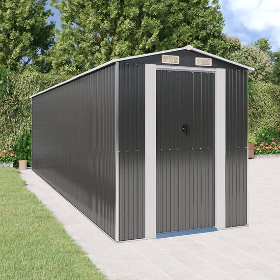 NNEVL Garden Shed Anthracite 192x689x223 cm Galvanised Steel-0