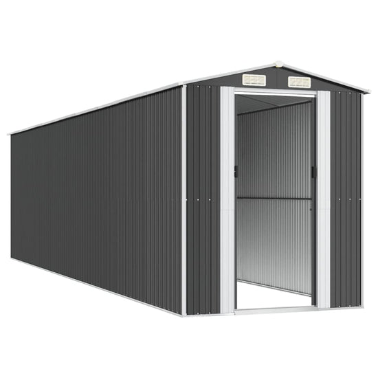 NNEVL Garden Shed Anthracite 192x772x223 cm Galvanised Steel-3