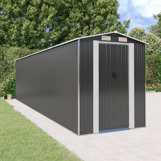 NNEVL Garden Shed Anthracite 192x772x223 cm Galvanised Steel-0