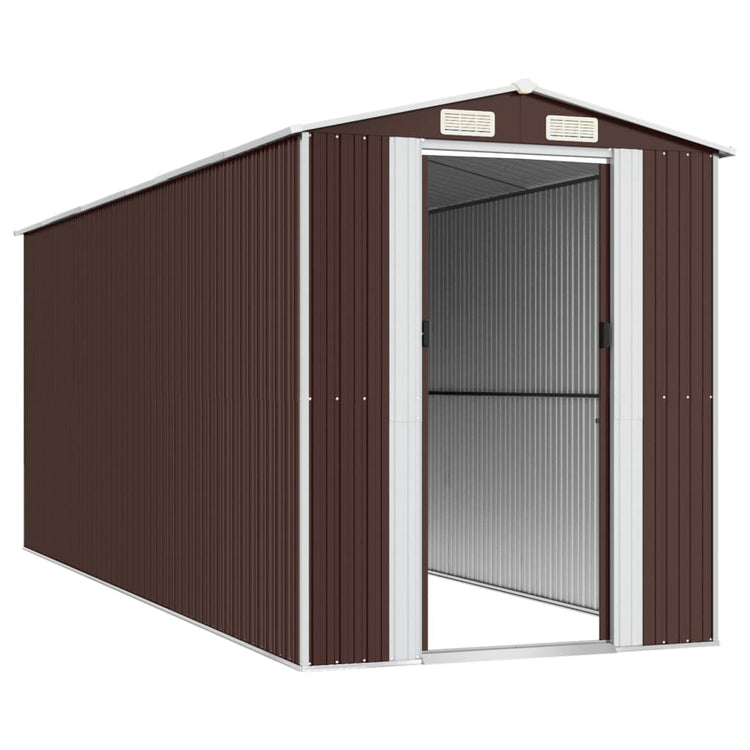 NNEVL Garden Shed Dark Brown 192x523x223 cm Galvanised Steel-3