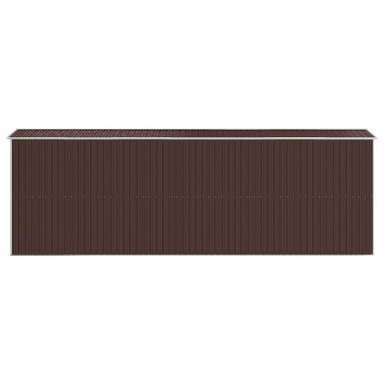 NNEVL Garden Shed Dark Brown 192x606x223 cm Galvanised Steel-4
