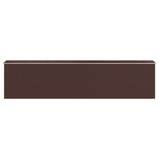 NNEVL Garden Shed Dark Brown 192x855x223 cm Galvanised Steel-4