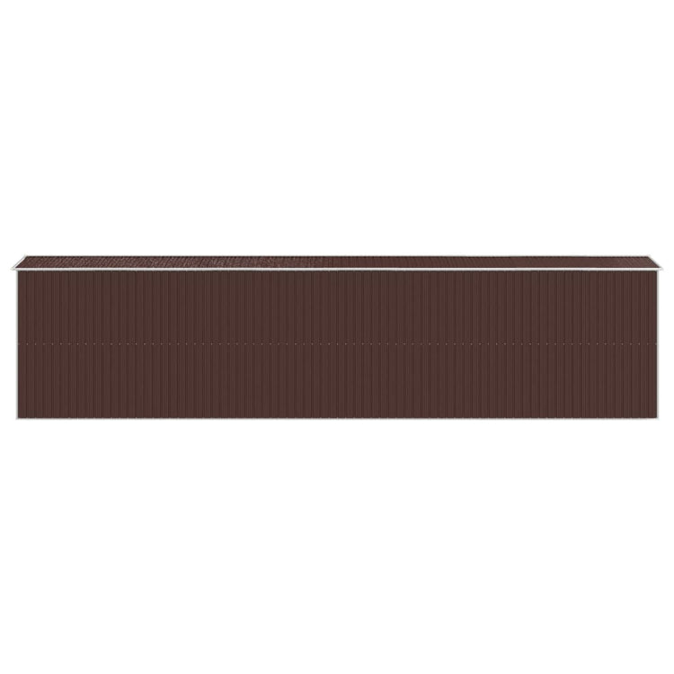 NNEVL Garden Shed Dark Brown 192x855x223 cm Galvanised Steel-4