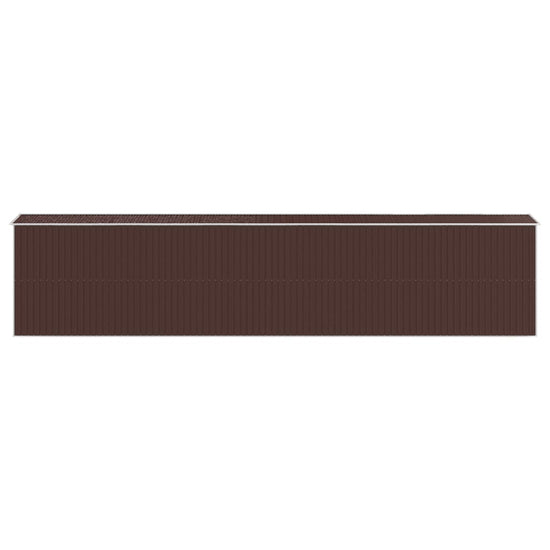 NNEVL Garden Shed Dark Brown 192x938x223 cm Galvanised Steel-4