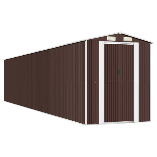 NNEVL Garden Shed Dark Brown 192x1021x223 cm Galvanised Steel-1