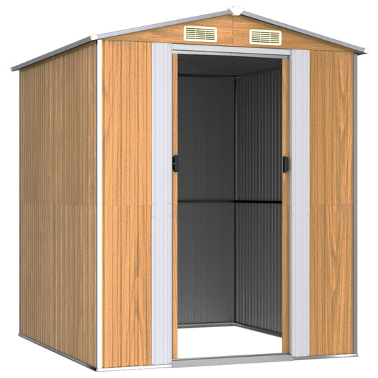 NNEVL Garden Shed Light Brown 192x191x223 cm Galvanised Steel-2