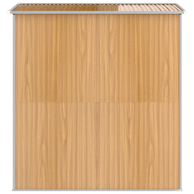 NNEVL Garden Shed Light Brown 192x191x223 cm Galvanised Steel-4