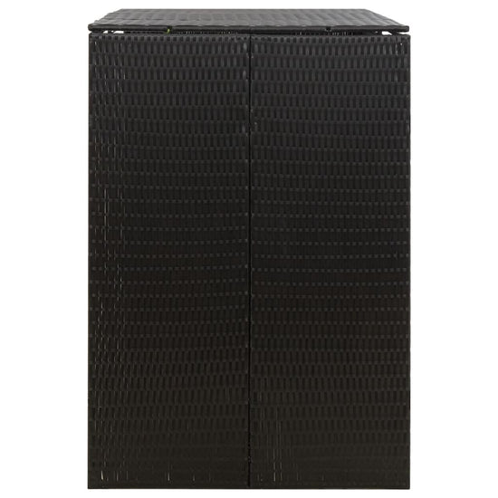 NNEVL Double Wheelie Bin Shed Black 140x80x117 cm Poly Rattan-4