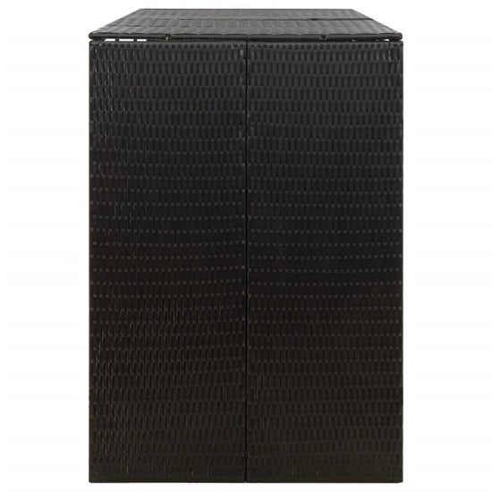 NNEVL Triple Wheelie Bin Shed Black 207x80x117 cm Poly Rattan-4