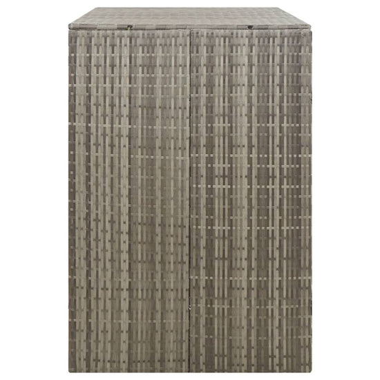 NNEVL Double Wheelie Bin Shed Grey 140x80x117 cm Poly Rattan-4