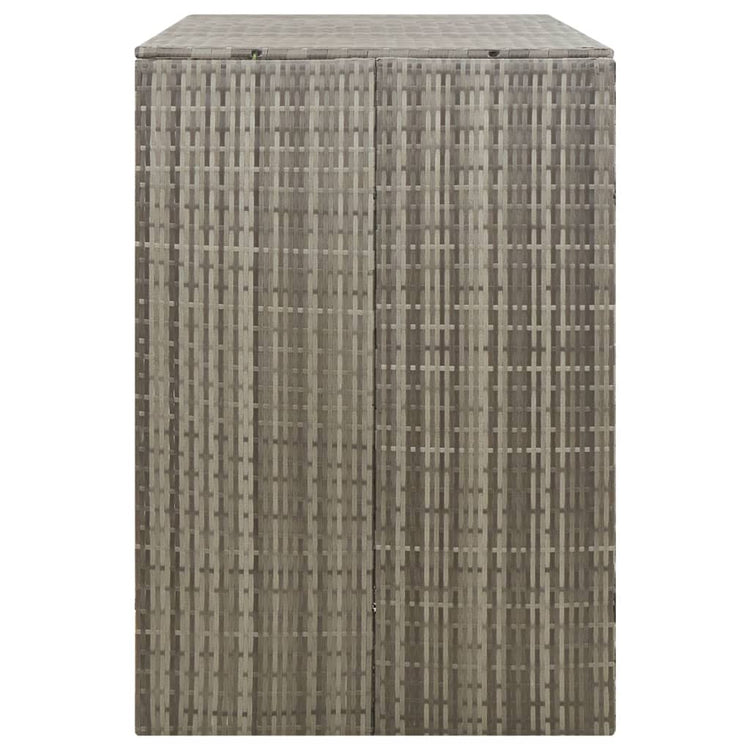 NNEVL Double Wheelie Bin Shed Grey 140x80x117 cm Poly Rattan-4