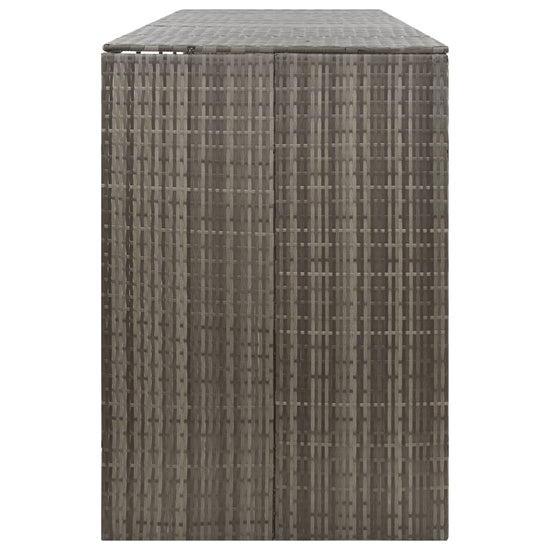 NNEVL Quadruple Wheelie Bin Shed Grey 274x80x117 cm Poly Rattan-4
