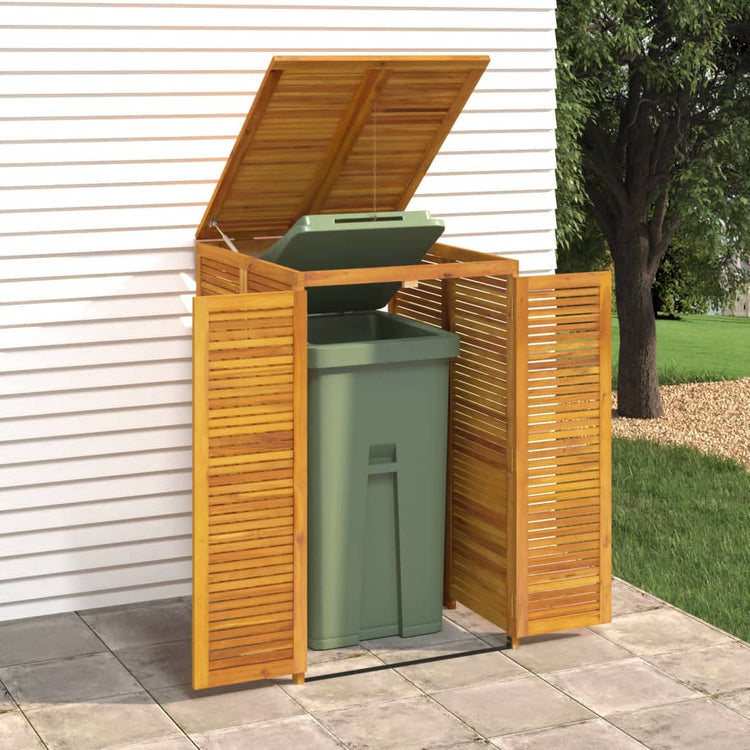 NNEVL Single Garbage Bin Shed 70x89x117 cm Solid Wood Acacia-0