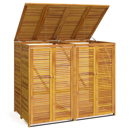 NNEVL Double Garbage Bin Shed 140x89x117 cm Solid Wood Acacia-1