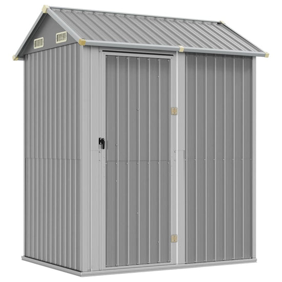 NNEVL Garden Shed Light Grey 192x152.5x237 cm Galvanised Steel-1