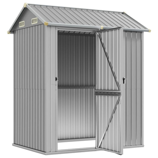 NNEVL Garden Shed Light Grey 192x152.5x237 cm Galvanised Steel-2