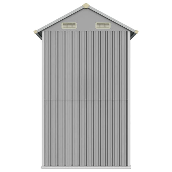 NNEVL Garden Shed Light Grey 192x152.5x237 cm Galvanised Steel-4