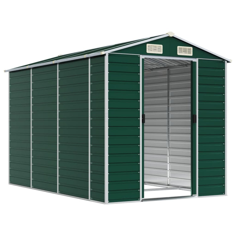 NNEVL Garden Shed Green 191x300x198 cm Galvanised Steel-2