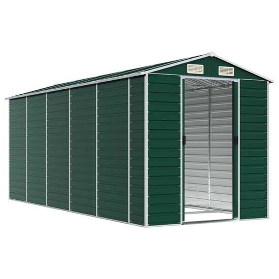 NNEVL Garden Shed Green 191x470x198 cm Galvanised Steel-2