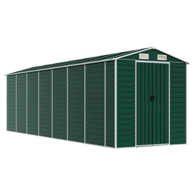 NNEVL Garden Shed Green 191x640x198 cm Galvanised Steel-1