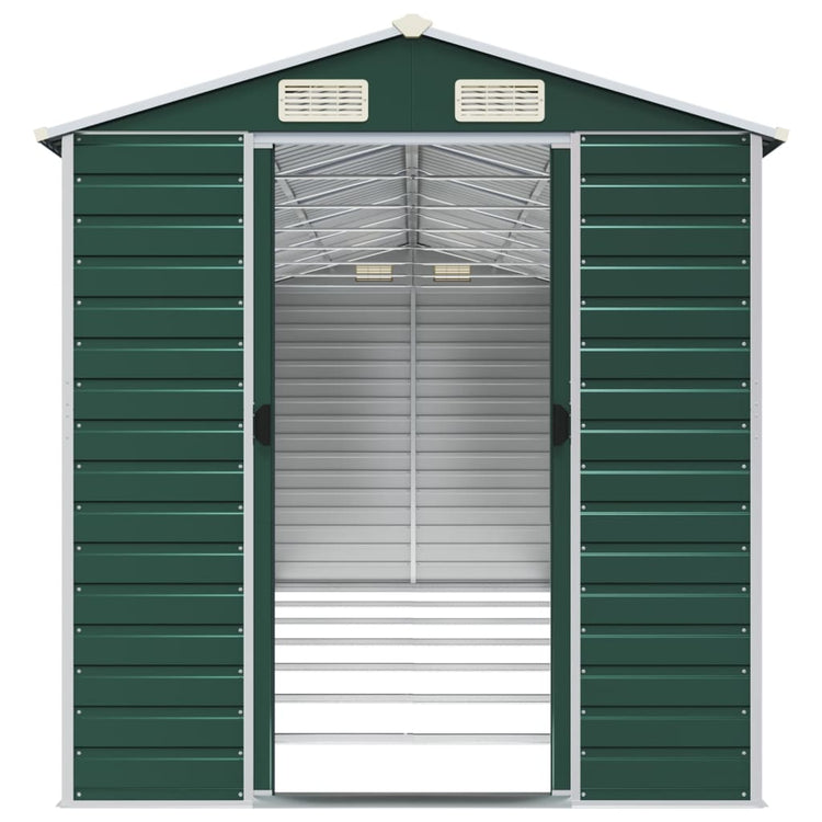 NNEVL Garden Shed Green 191x640x198 cm Galvanised Steel-4