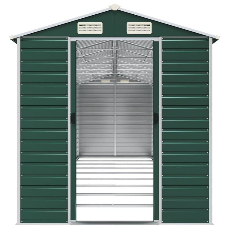 NNEVL Garden Shed Green 191x810x198 cm Galvanised Steel-4