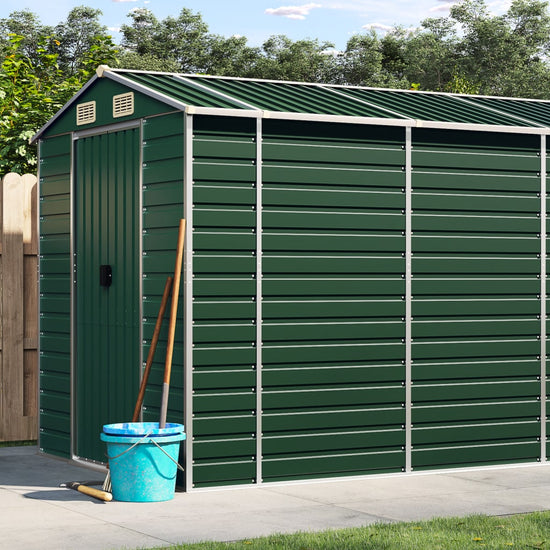 NNEVL Garden Shed Green 191x810x198 cm Galvanised Steel-0