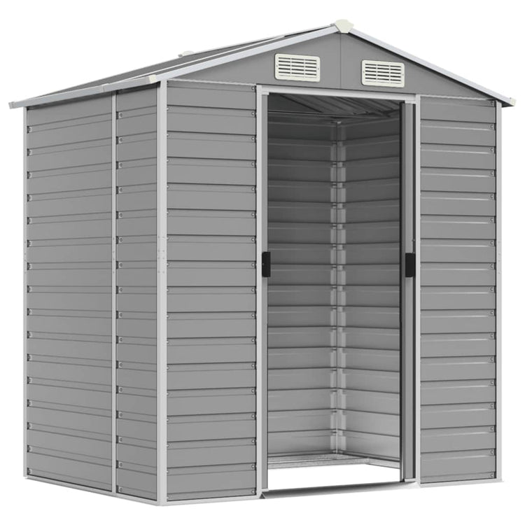 NNEVL Garden Shed Light Grey 191x130x198 cm Galvanised Steel-2