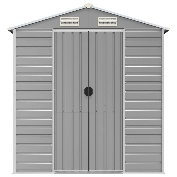 NNEVL Garden Shed Light Grey 191x130x198 cm Galvanised Steel-3