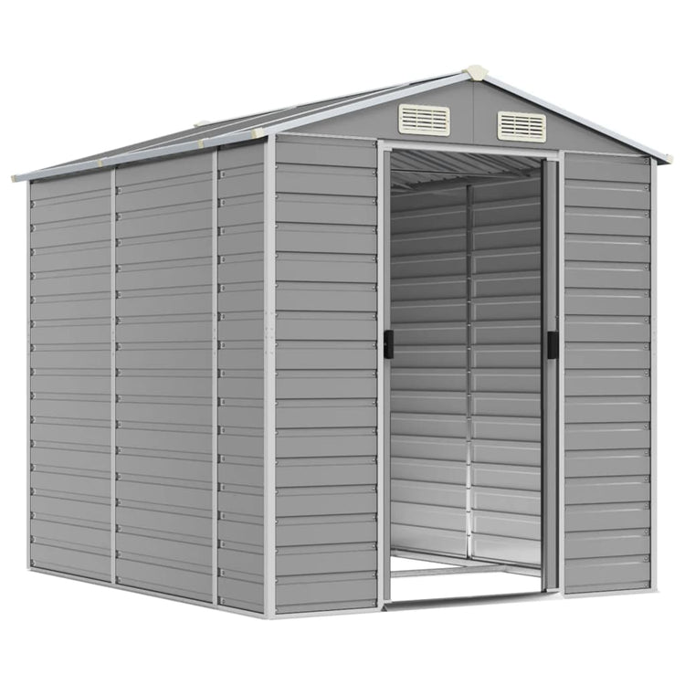 NNEVL Garden Shed Light Grey 191x215x198 cm Galvanised Steel-2
