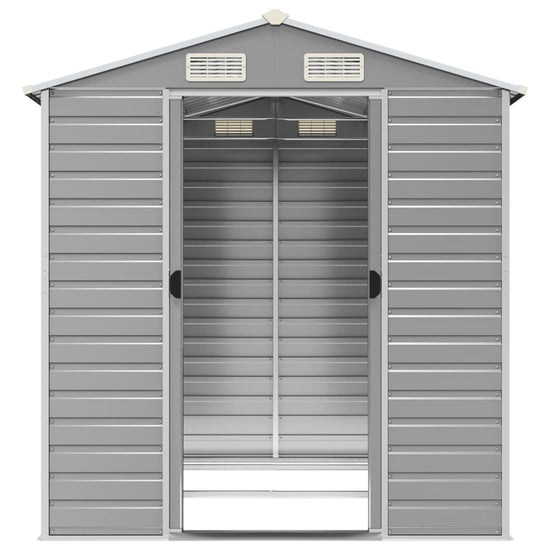 NNEVL Garden Shed Light Grey 191x215x198 cm Galvanised Steel-4