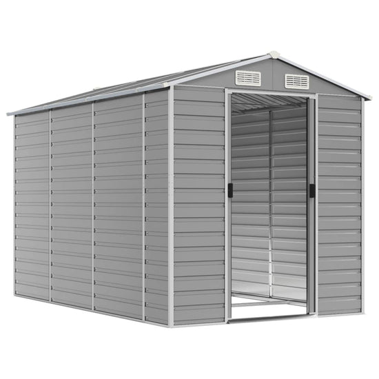 NNEVL Garden Shed Light Grey 191x300x198 cm Galvanised Steel-2
